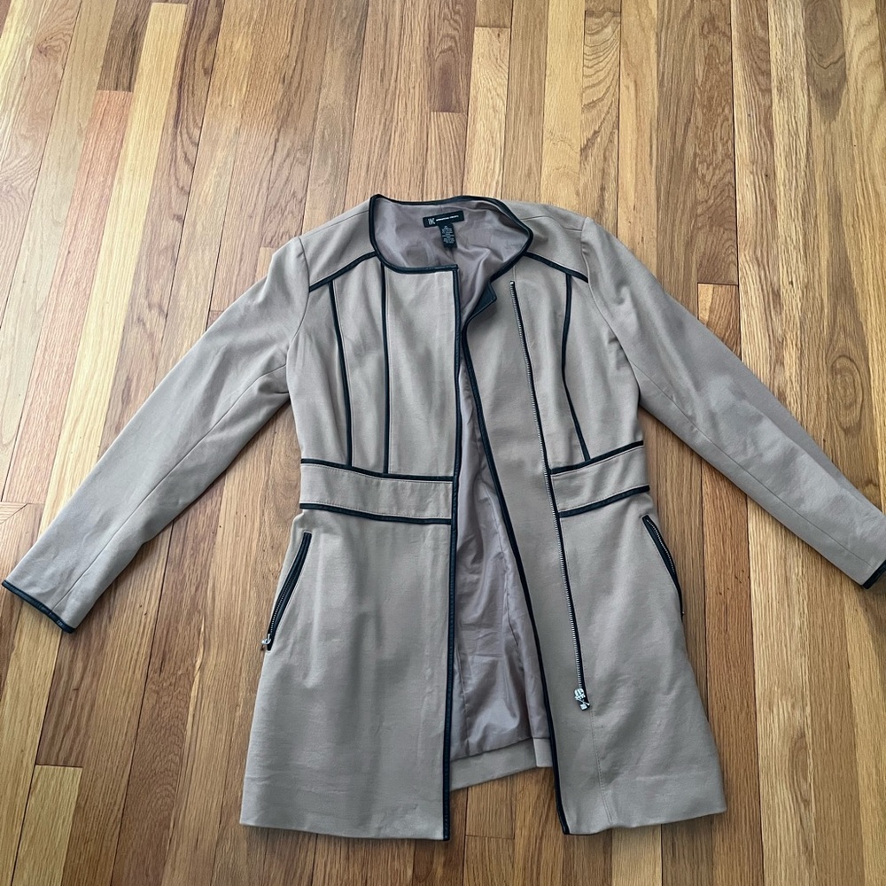 INC International Concepts Tan Blazer with Black Accents